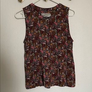 Loft Sleeveless Peplum Top - Maximalist Pattern